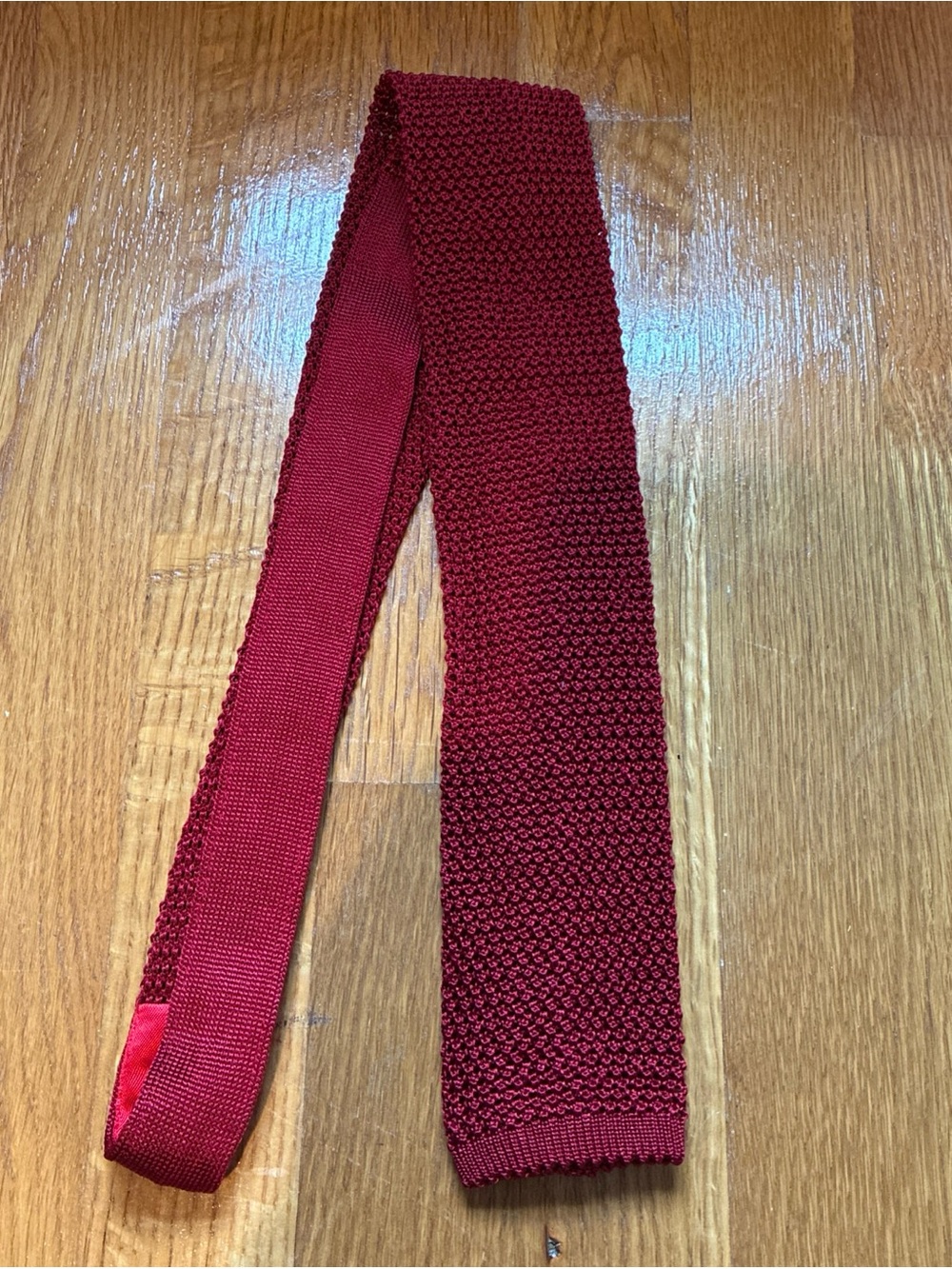 Paul Stuart silk knit tie burgundy